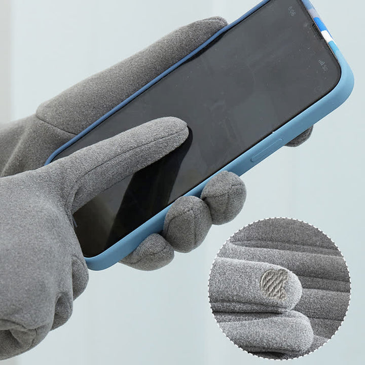 Guantes táctiles con bordado de gato para mujer - image 6