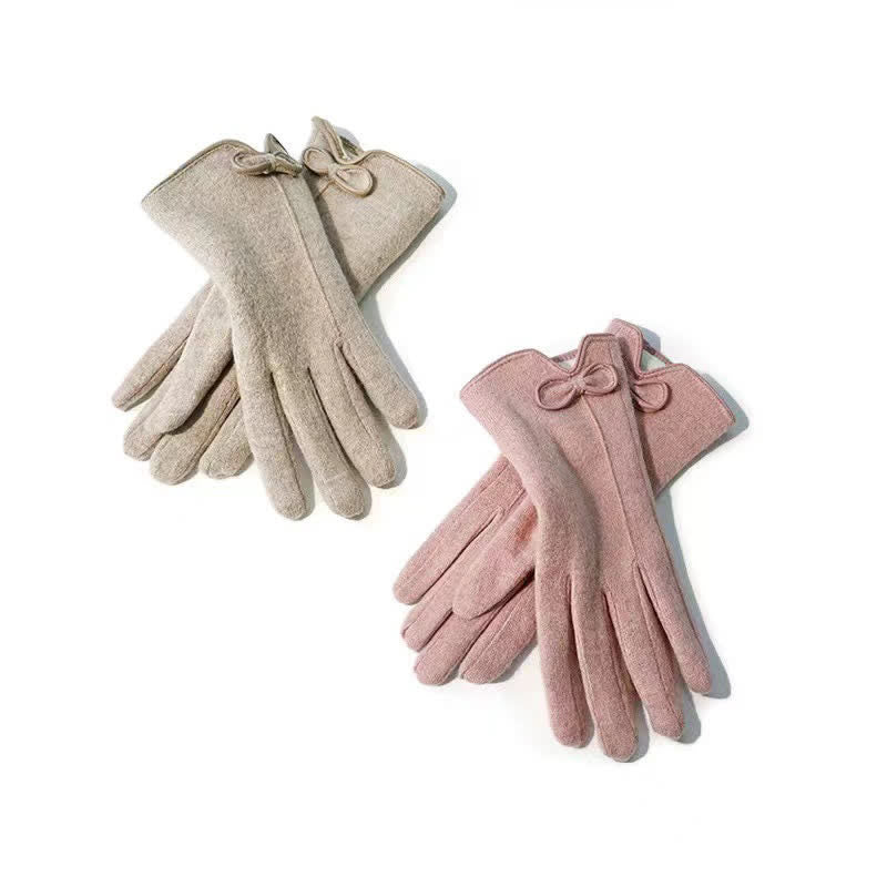 Guantes para mujer con diseño de corazón y lazo pequeño - image 4