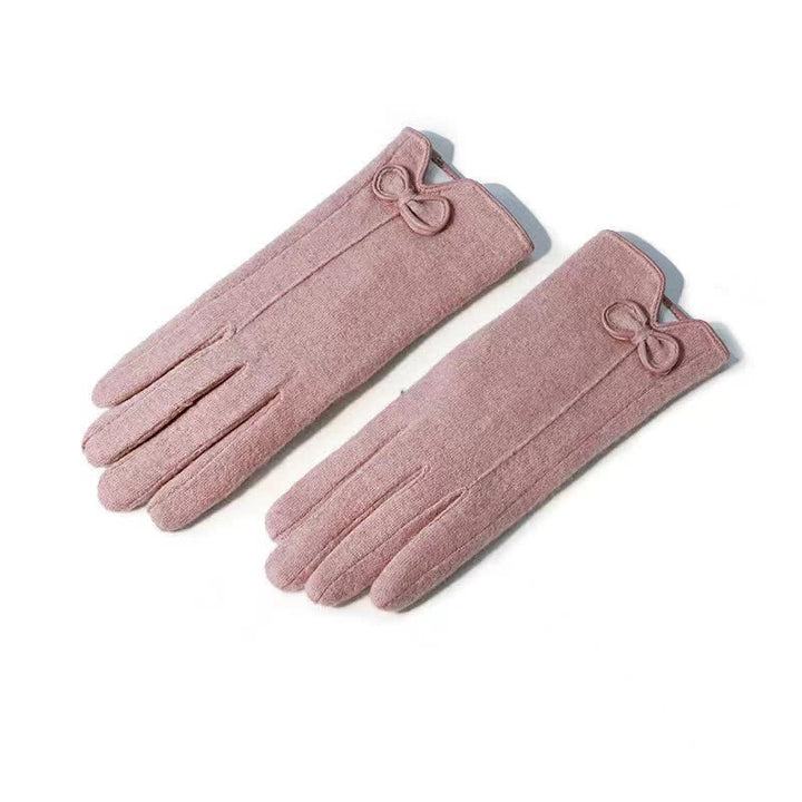 Guantes para mujer con diseño de corazón y lazo pequeño - Rosa - image 6