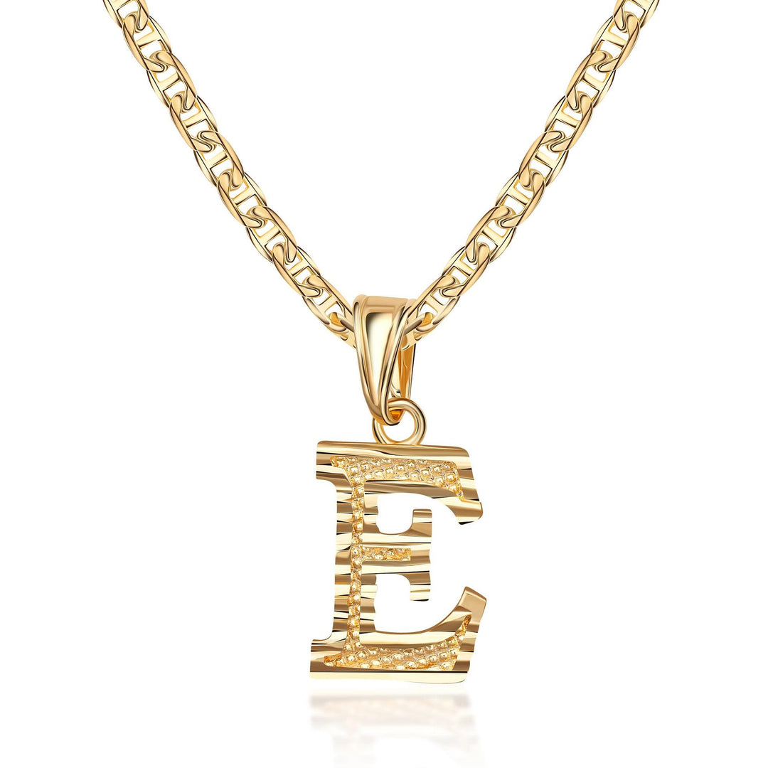 Collar con colgante de letra dorada, sencillo y noble - E - image 6