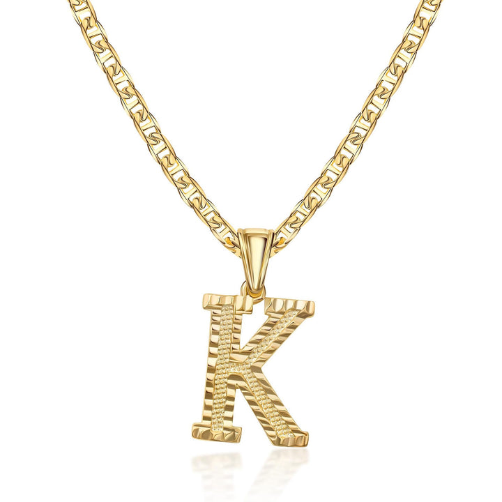 Collar con colgante de letra dorada, sencillo y noble - K - image 12
