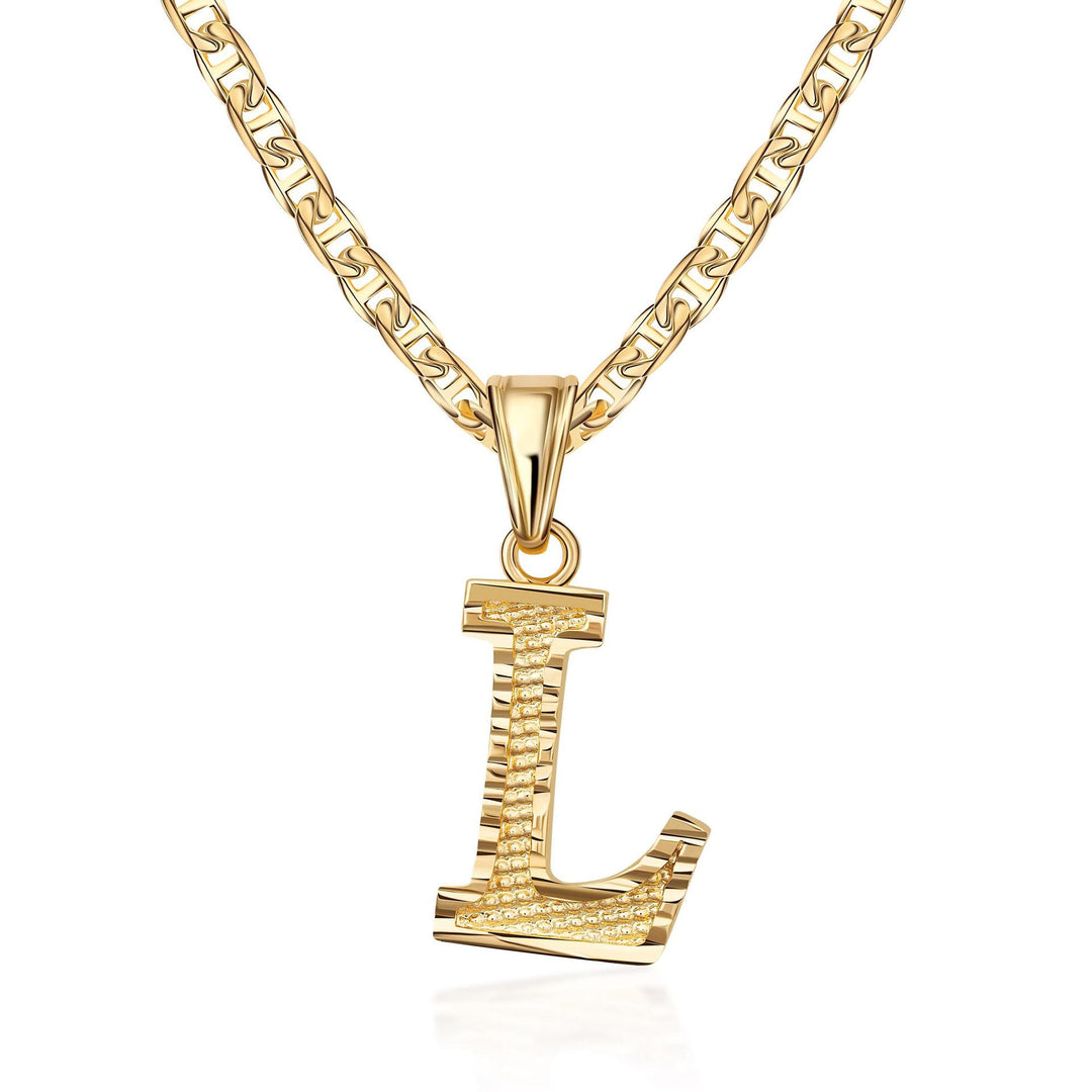 Collar con colgante de letra dorada, sencillo y noble - L - image 13
