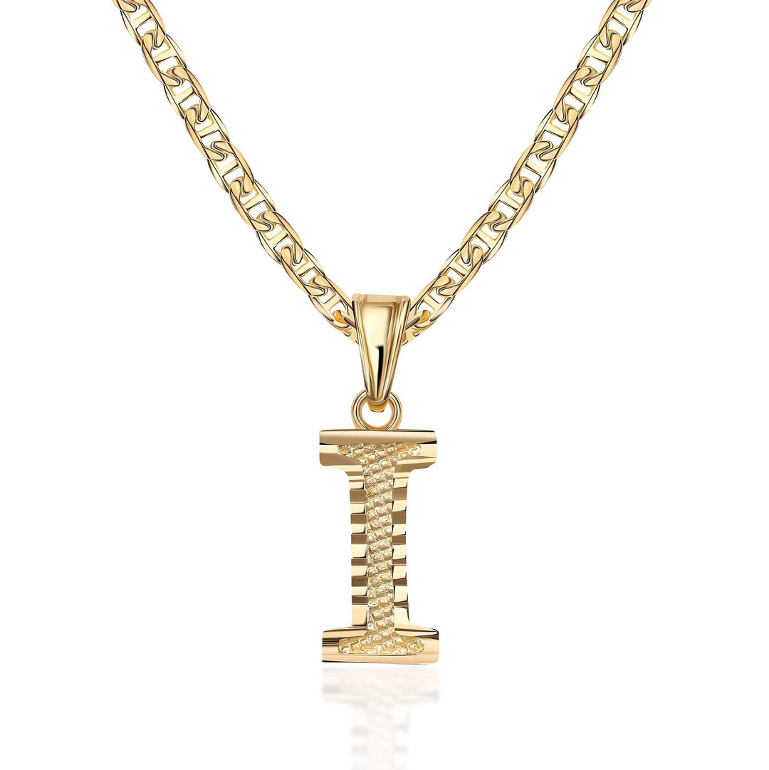 Collar con colgante de letra dorada, sencillo y noble - I - image 10