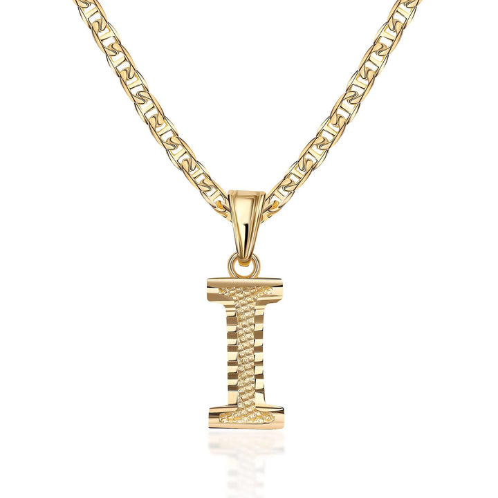 Collar con colgante de letra dorada, sencillo y noble - I - image 10
