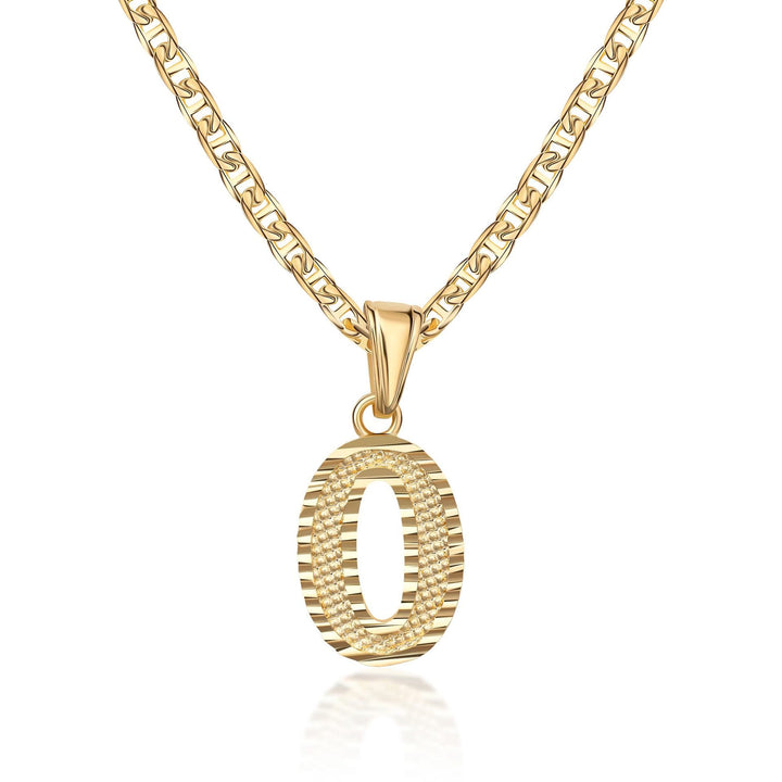 Collar con colgante de letra dorada, sencillo y noble - O - image 16