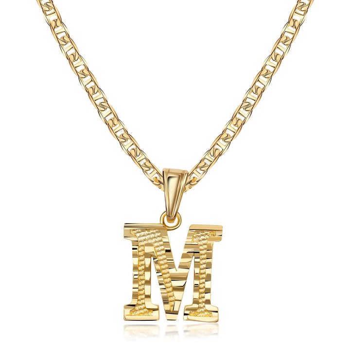 Collar con colgante de letra dorada, sencillo y noble - M - image 14