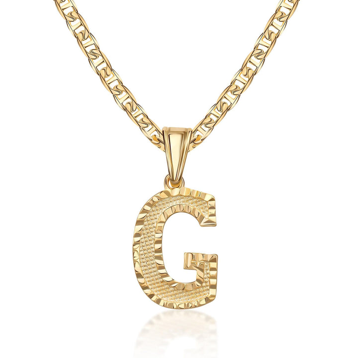 Collar con colgante de letra dorada, sencillo y noble - G - image 8