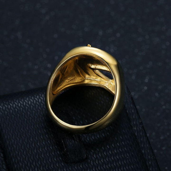 Anillo de estilo occidental con cabeza de caballo dorada personalizada - image 2