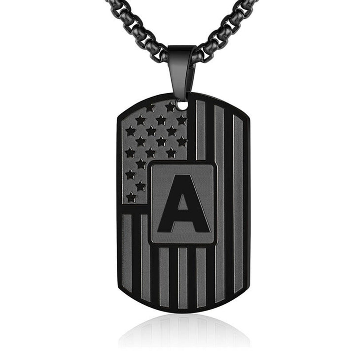 Collar con placa de identificación personalizada con la bandera estadounidense - image 4