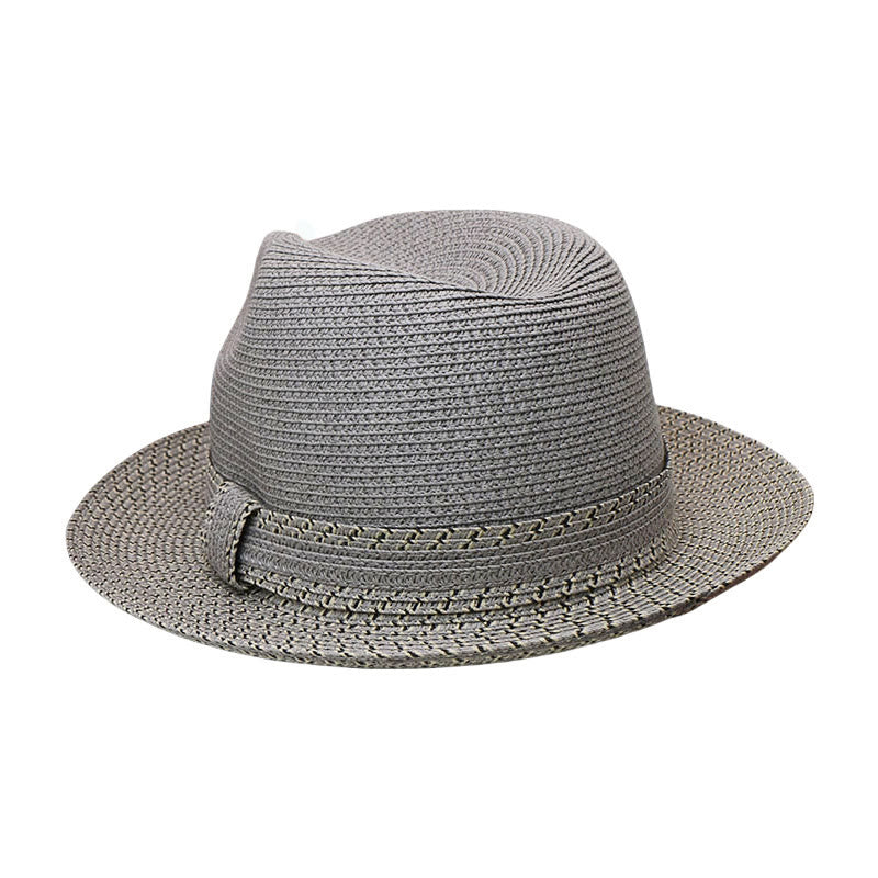 Sombrero de vaquero tejido para hombre con diseño de bloques de color - Gris - Ajustable (21 5/8"-22 7/8") - image 8