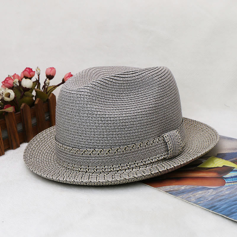 Sombrero de vaquero tejido para hombre con diseño de bloques de color - image 9