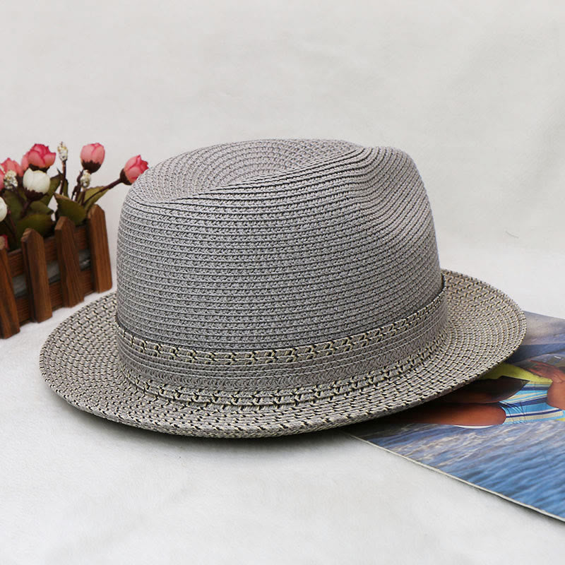 Sombrero de vaquero tejido para hombre con diseño de bloques de color - image 11