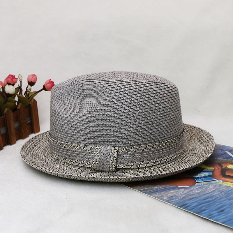 Sombrero de vaquero tejido para hombre con diseño de bloques de color - image 10
