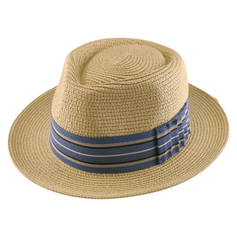 Sombrero de vaquero tejido con lazo y banda de rayas de colores para hombre - image 7