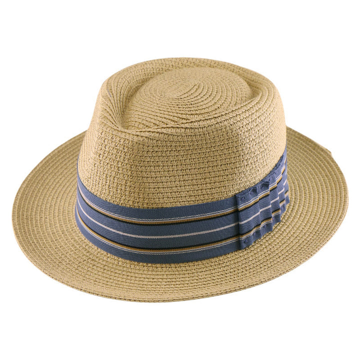 Sombrero de vaquero tejido con lazo y banda de rayas de colores para hombre - image 7
