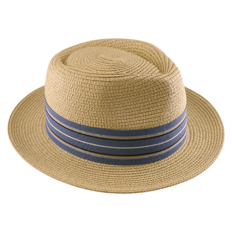 Sombrero de vaquero tejido con lazo y banda de rayas de colores para hombre - image 8