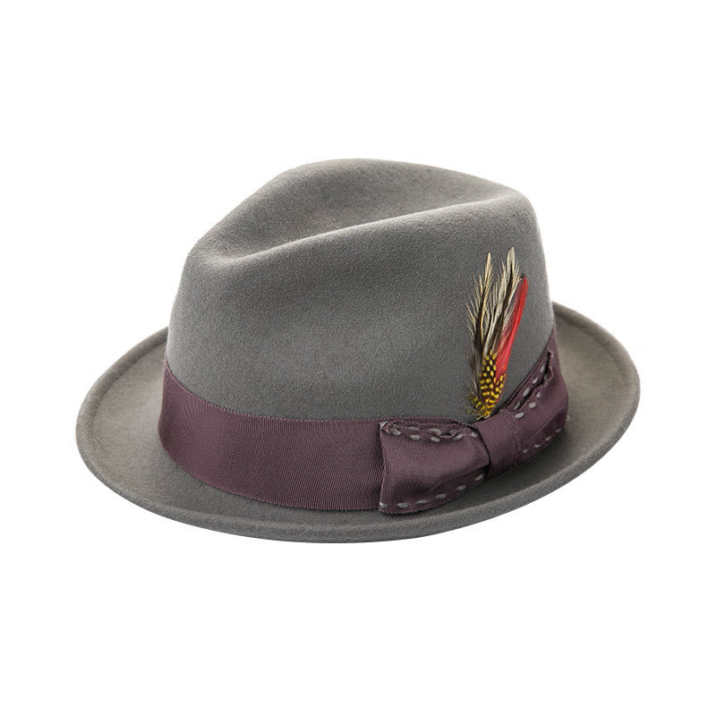 Sombrero de vaquero para hombre con lazo de plumas y cinta decorativa - Gris #1 - M (22 1/2"-22 7/8") - image 3