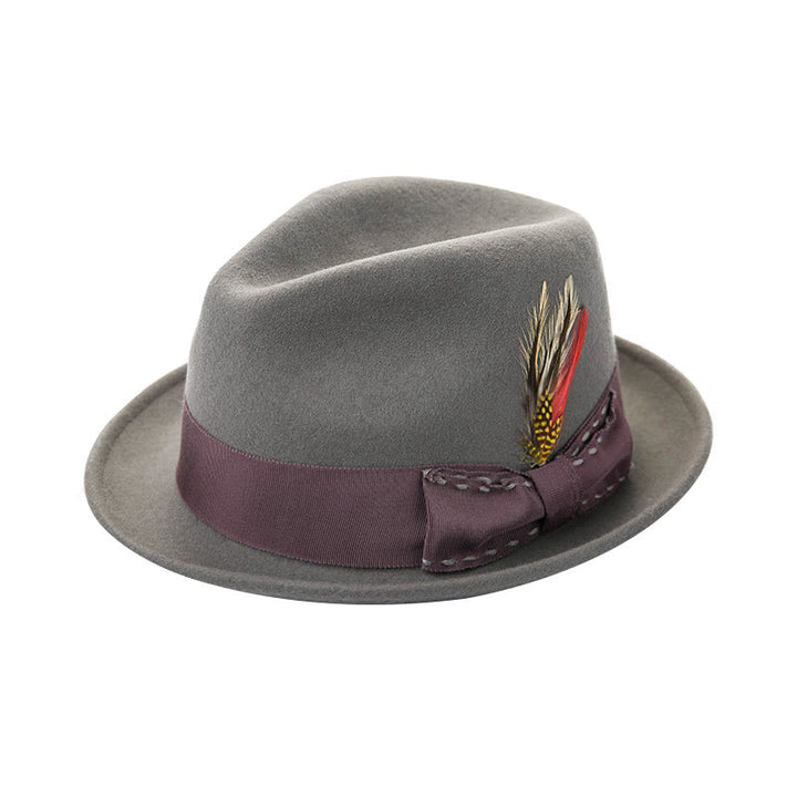 Sombrero de vaquero para hombre con lazo de plumas y cinta decorativa - Gris #1 - M (22 1/2"-22 7/8") - image 3