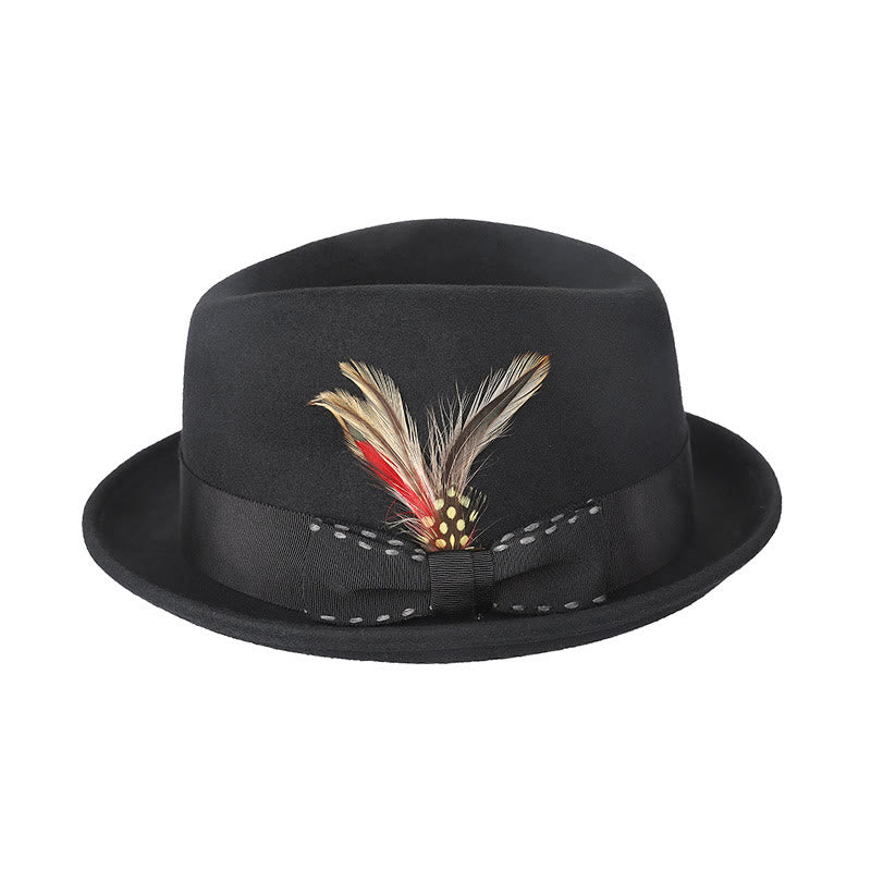 Sombrero de vaquero para hombre con lazo de plumas y cinta decorativa - Negro - M (22 1/2"-22 7/8") - image 5
