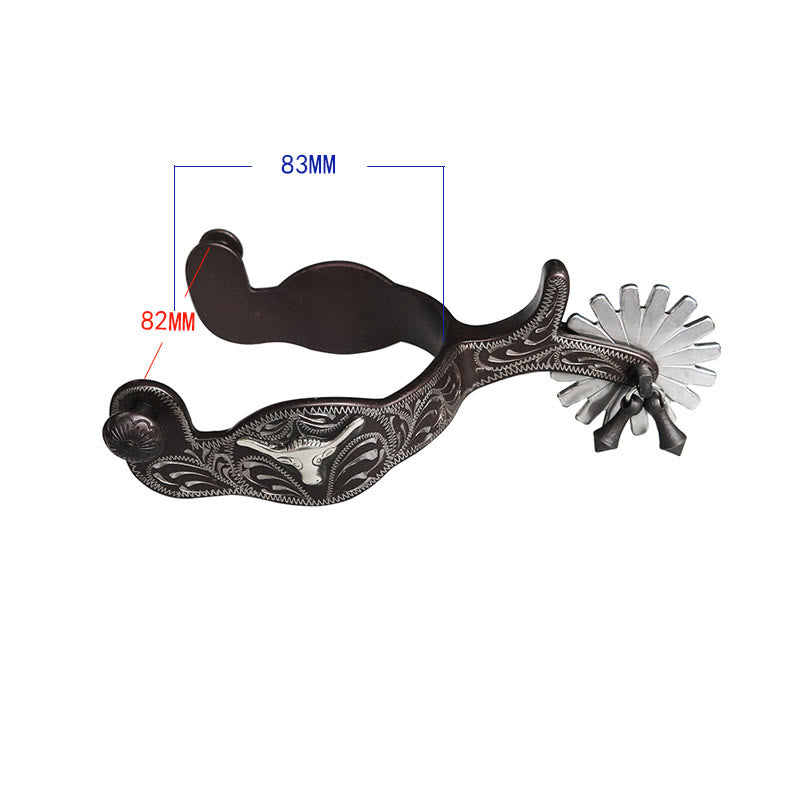 Espuelas de vaquero talladas a mano y exquisitas de plata para Halloween - image 4