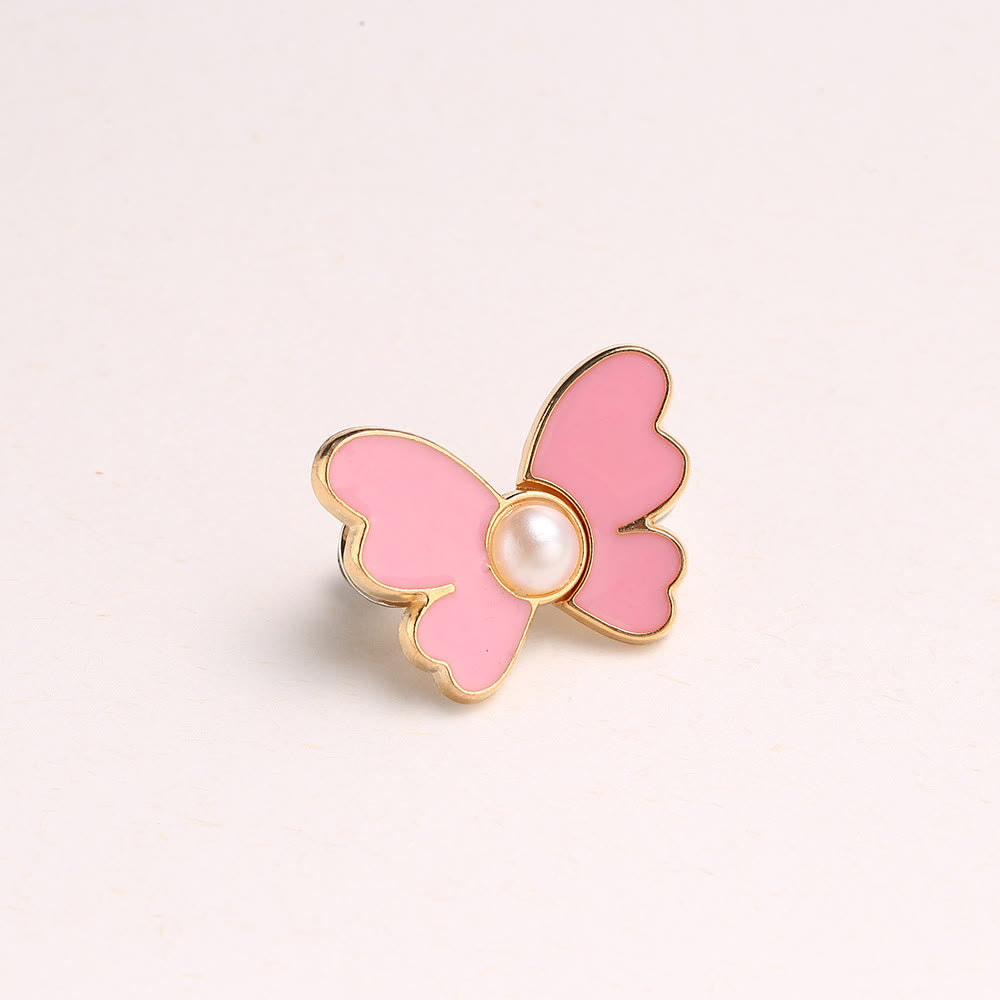 Clip para cinturón de pantalones sin clavos con diseño de perla y mariposa para mujer - Mariposa perla - Rosa - image 7