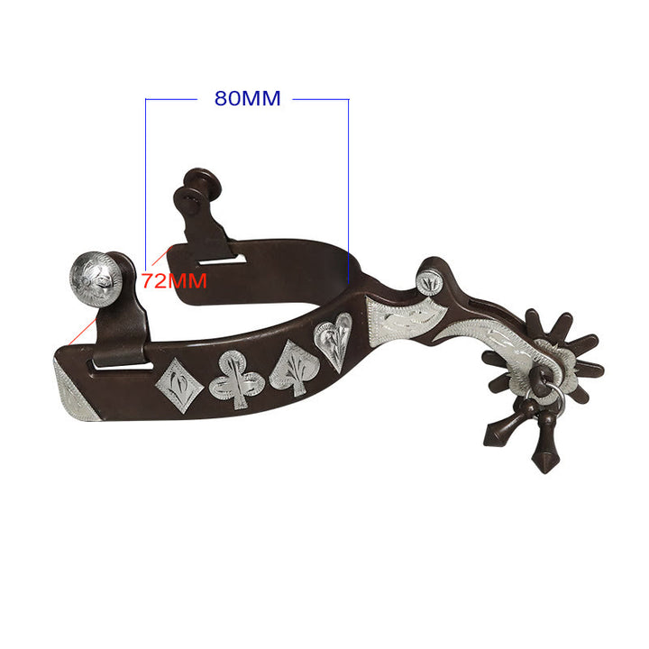 Espuelas de vaquero cuadradas con forma de corazón talladas para Halloween con colgante - image 2