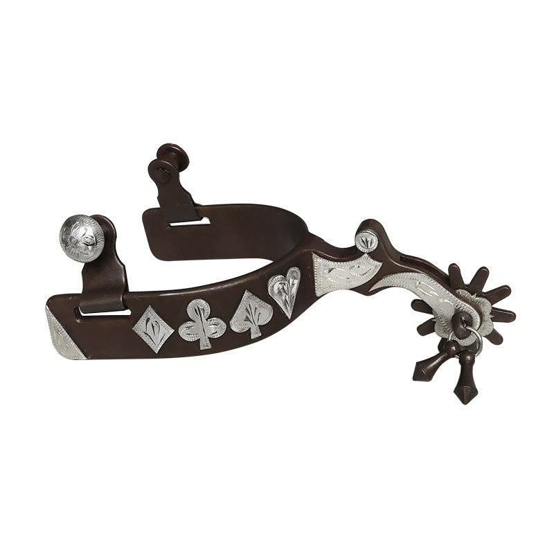 Espuelas de vaquero cuadradas con forma de corazón talladas para Halloween con colgante - image 0