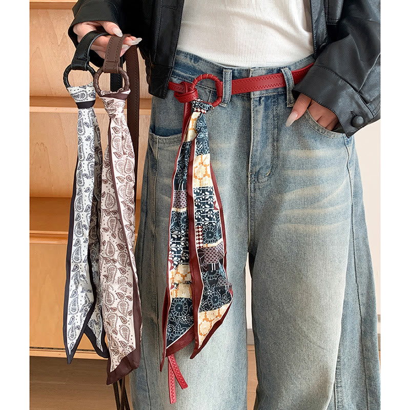 Cinturón de seda para mujer con estampado de cuero de moda - image 1