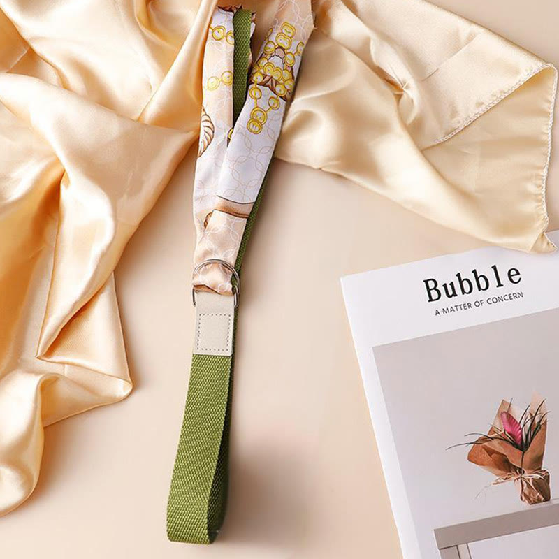 Cinturón de seda verde con estampado de doble vuelta de moda - image 1