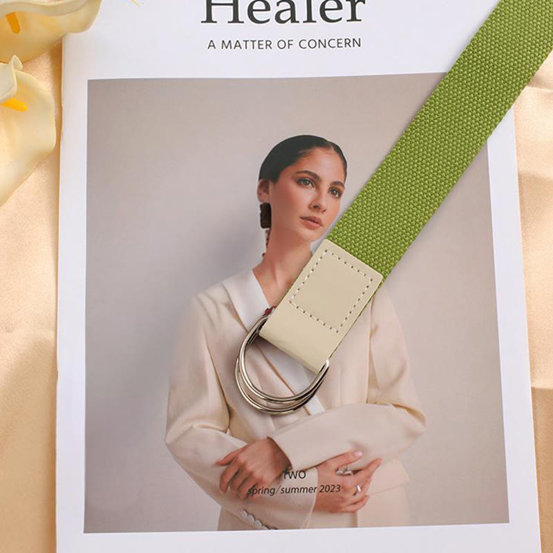 Cinturón de seda verde con estampado de doble vuelta de moda - image 3