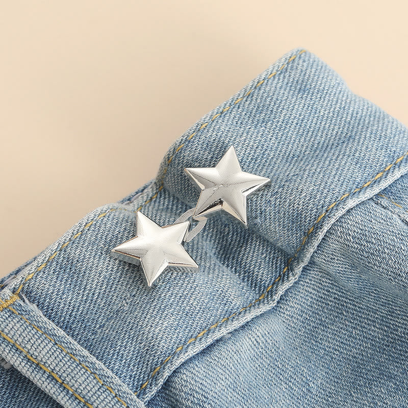 Ajustador de cintura extraíble con clip de cinturón en forma de estrella pentagonal - Plata - image 2