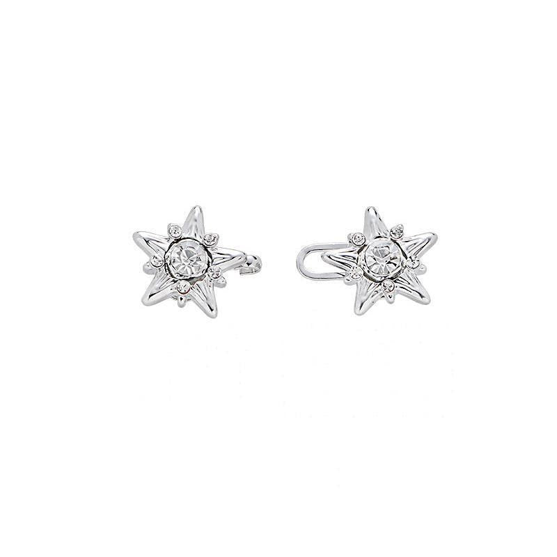 Clip para cinturón con ajuste de cintura con incrustaciones de diamantes y pentagrama plateado - image 3
