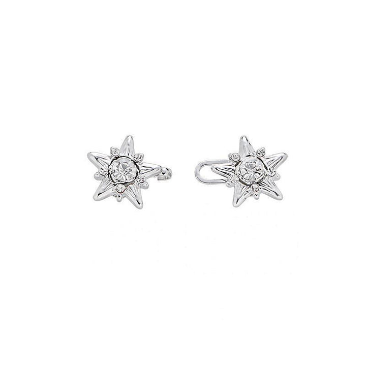 Clip para cinturón con ajuste de cintura con incrustaciones de diamantes y pentagrama plateado - image 3