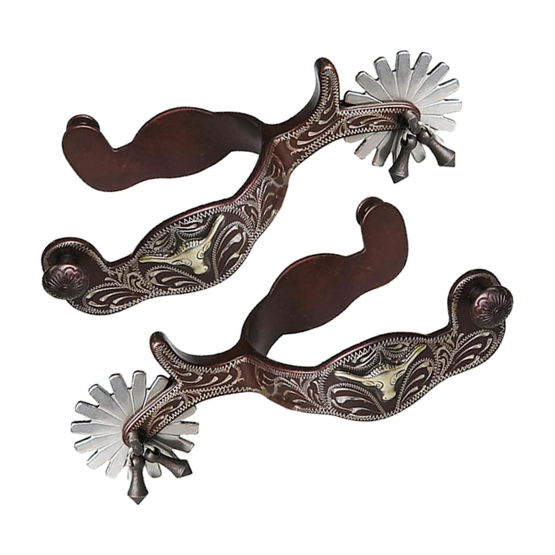 Espuelas de vaquero talladas a mano y exquisitas de plata para Halloween - image 3