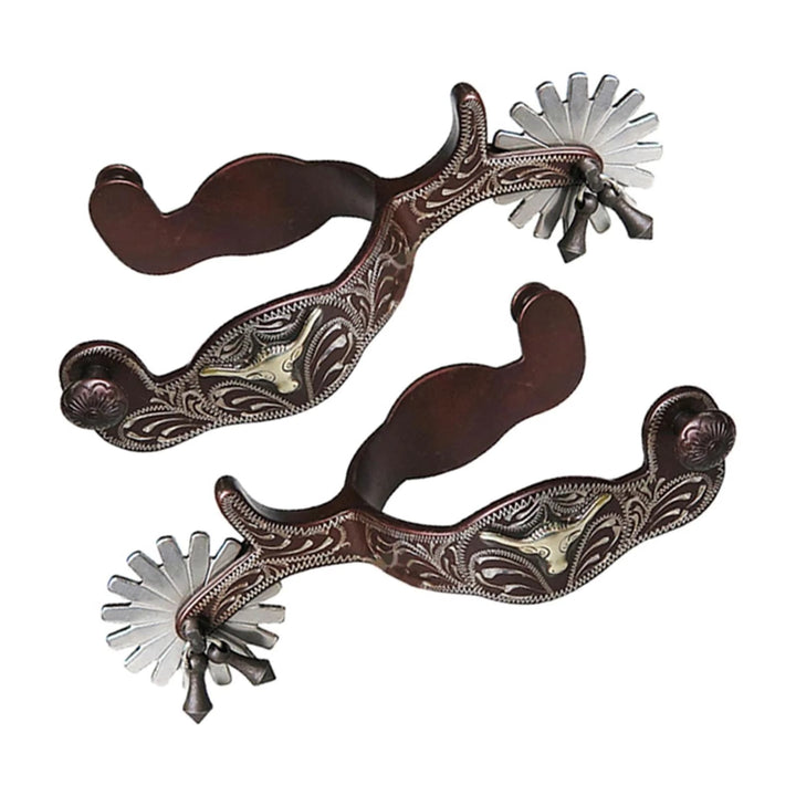 Espuelas de vaquero talladas a mano y exquisitas de plata para Halloween - image 3