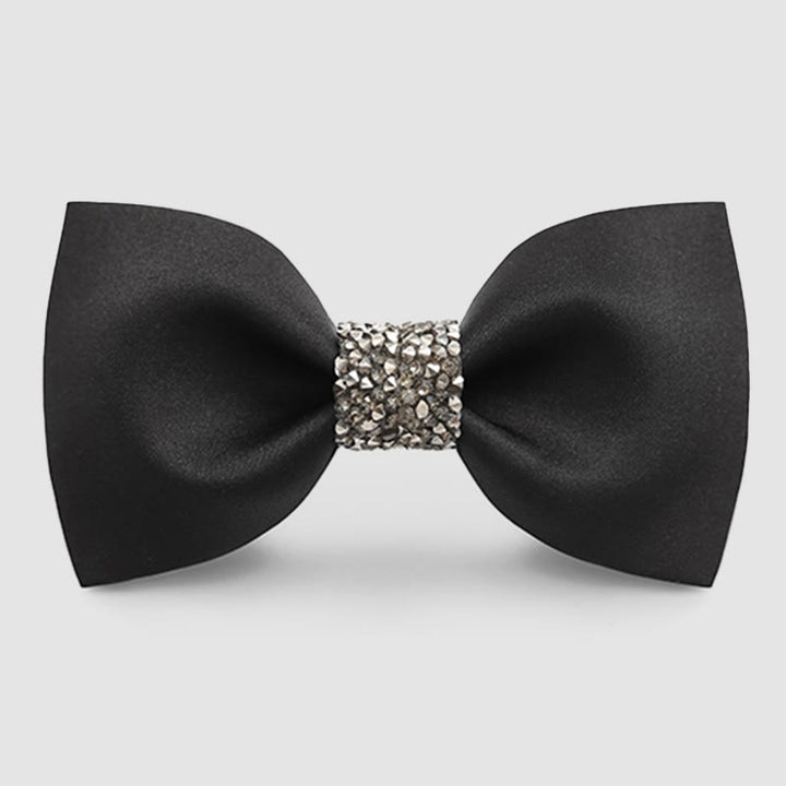 Pajarita con detalles brillantes en el centro para hombre - Negro - image 4