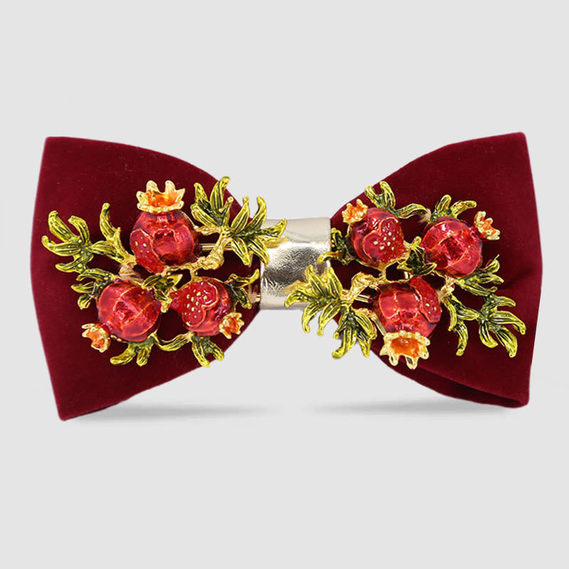 Pajarita con estampado floral de granada burdeos para hombre - borgoña - image 0