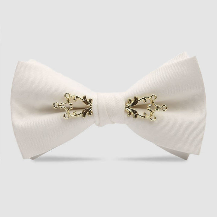 Pajarita de boda para hombre con flores metalizadas para festivales - Blanco - image 5