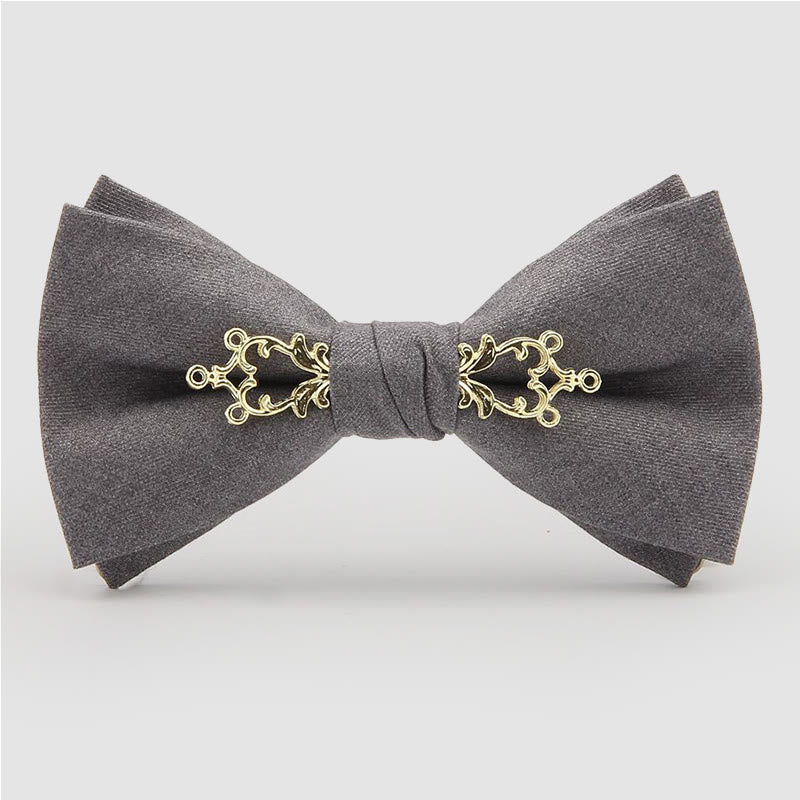 Pajarita de boda para hombre con flores metalizadas para festivales - Gris - image 0
