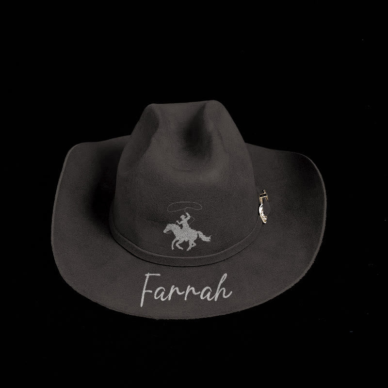 Sombrero de vaquero con texto y cinturón personalizables con estampado de equitación - image 11