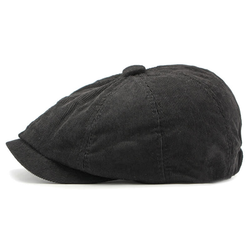 Gorro de boina octogonal Newsboy de pico de pato de pana - image 10