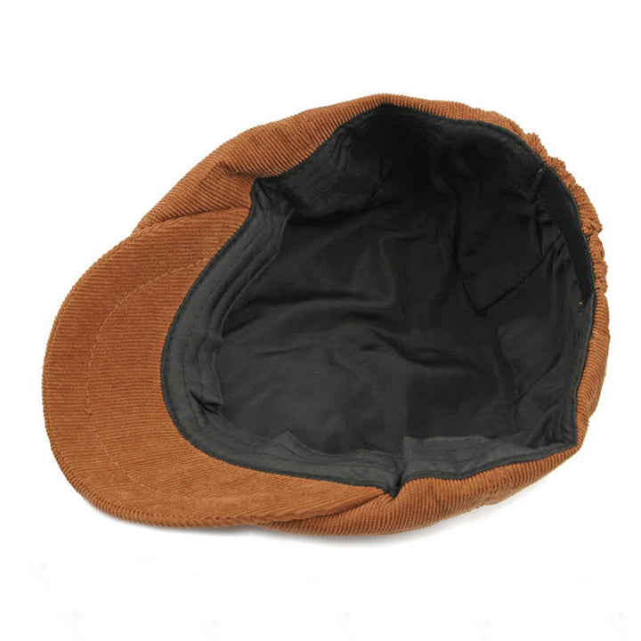 Gorro de boina octogonal Newsboy de pico de pato de pana - image 5