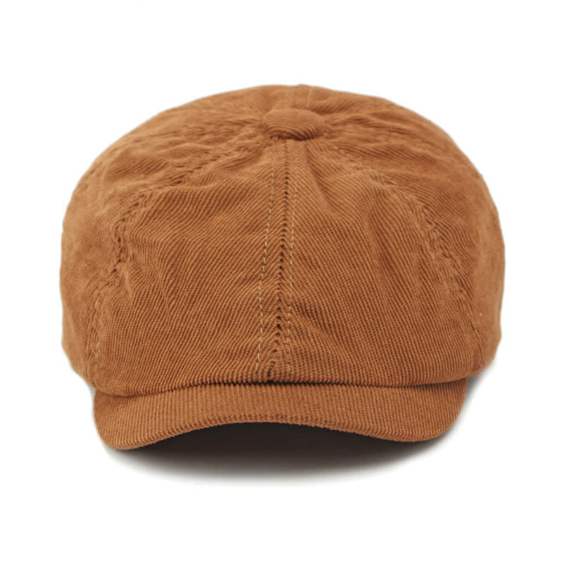 Gorro de boina octogonal Newsboy de pico de pato de pana - image 1