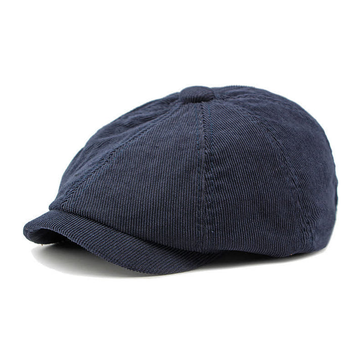 Gorro de boina octogonal Newsboy de pico de pato de pana - Marina de guerra - Ajustable (21 5/8"-23 1/4") - image 12