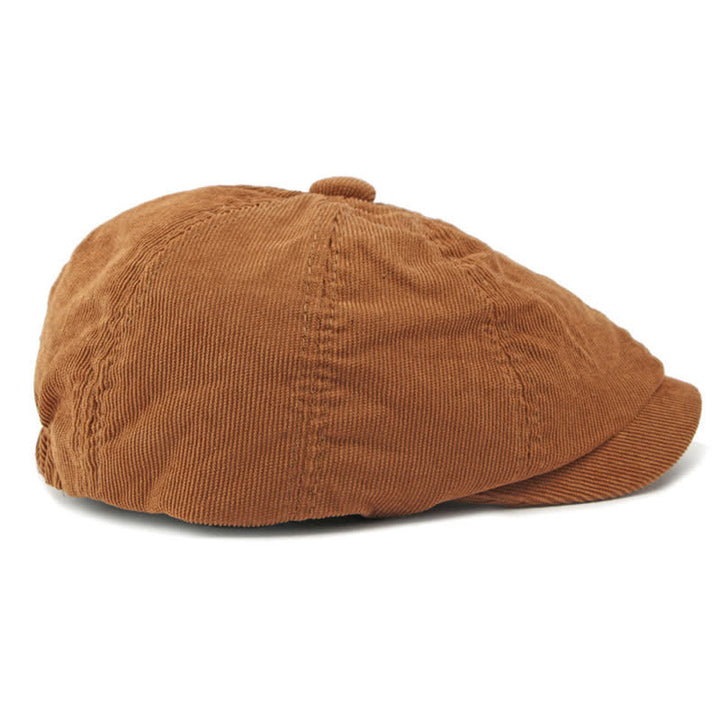 Gorro de boina octogonal Newsboy de pico de pato de pana - image 4