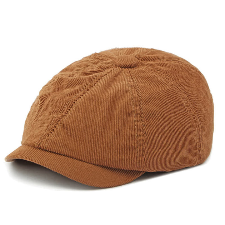 Gorro de boina octogonal Newsboy de pico de pato de pana - image 2