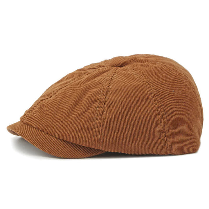 Gorro de boina octogonal Newsboy de pico de pato de pana - image 3