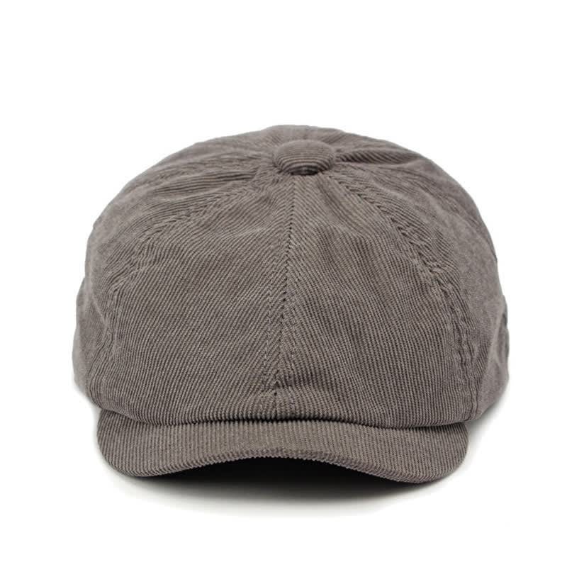 Gorro de boina octogonal Newsboy de pico de pato de pana - image 7