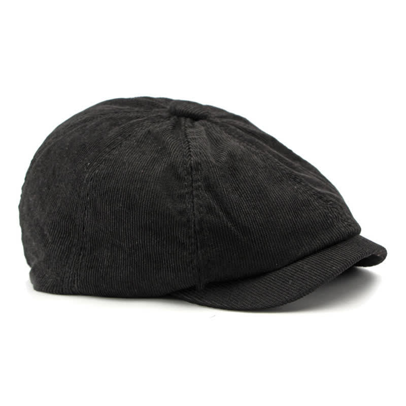 Gorro de boina octogonal Newsboy de pico de pato de pana - image 11