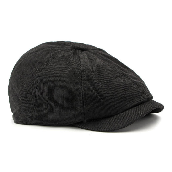 Gorro de boina octogonal Newsboy de pico de pato de pana - image 11